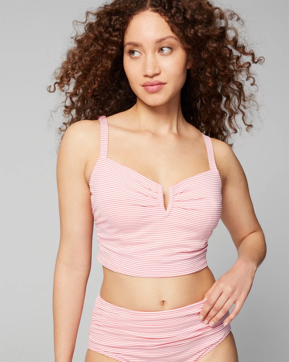 Seersucker V-Wire Cropped Bikini | Soma